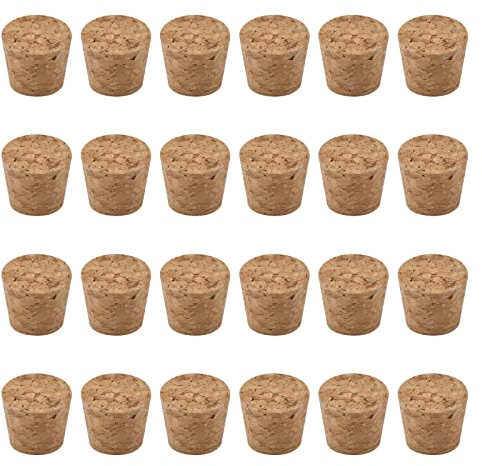 INCREWAY Weinkorken, 24 Stück, konische Weinkorken, natürliche Holz-Weinstopfen, Weinflaschenstopfen für Heim-DIY-Flaschen (23 x 19 x 20 mm)