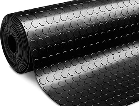 BIANCHERIAWEB Tappeto Rivestimento Pavimento Gommato PVC con Bolle Colore Nero Bollato 100x500 Floor Nero