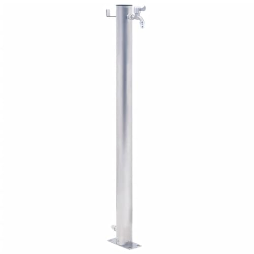 vidaXL Colonne à Eau de Jardin 80 cm Acier Inoxydable Rond, Robinet de Jardin, Robinet sur Pied, Colonne de Robinet de Jardin, Colonne d'eau de Jardin