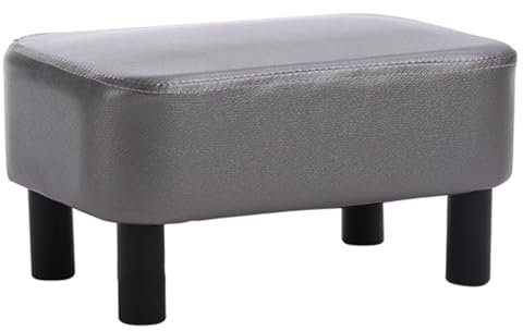 XLIHAWY Osmanischer Hocker Aus Massivem Holz, Mehrzweck Cube Fußhocker, Gepolsterter Sitz Mit Fußhocker Mit Holzbeinen Für Büro Balkon Schlafzimmer, Platzsparend (Farbe : Grey, Größe : 15.75x11x9.45