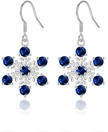 Weihnachtsgeschenke für Damen, Schneeflocke Ohrringe mit funkelnde Zirkonia Ohrhänger Haken-ohrringe für Frauen Mädchen, Schneeflocken Ohrstecker Schmuck