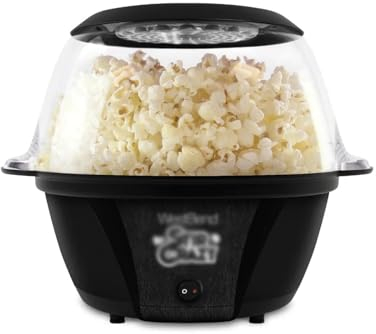 WAOCEO Popcorn machine Electric Hot Oil Popcorn Popper Machine with Stirring Rod Clear Lid Kitchen Popcorn maker