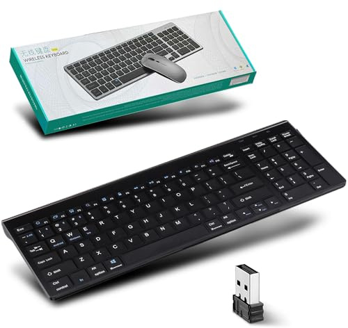 Wireless Bluetooth Keyboard,2.4GHz Rechargeable Multi-Device Ultra Slim Universal Computer Keyboard Compatible with Windows,iOS,Android,Linux,Chrome,Mac,Desktop,PC,Laptop,iPad,Tablet,Smartphone