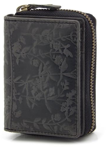 ekavale Kleine Geldbörse Damen - Portemonnaie Damen Klein - Frauen Geldbeutel Klein (Schwarz)