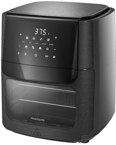 Frigidaire 5-in-1 Air Fryer Combo Oven with Viewing Window, Large 12.6 QT Capacity, Digital Display, 5 Cooking Modes, 7 Recipe Presets, Automatic Shake Reminder, PFAS-Free Cooking Surfaces, Black