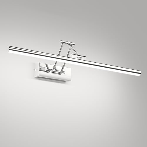 Klighten LED Spiegellampe Bad 50cm,16W 1200 LM,5500K, Chrom | Drehung Spiegellampen für bad IP44, Spiegelleuchte Badezimmer, LED Badspiegelleuchten Badezimmerspiegel