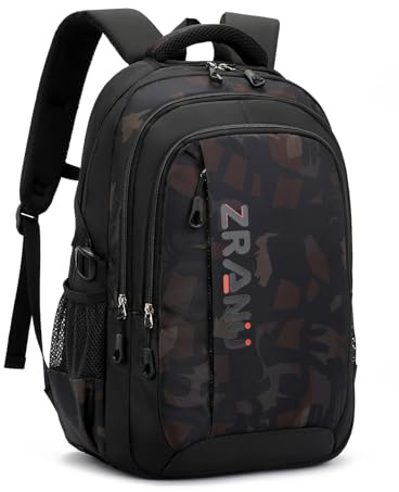 Amythe Rucksack Teenager Schulrucksack für Jungen 4. - 9. Klasse, Schwarz | Großer Schultasche Jungen, Lässiger Daypack Herren für 15.6 Zoll Laptop, Modischer Ranzen für Schule und Reisen, Schulstart
