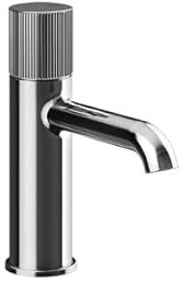Gessi Habito - Miscelatore monopulsante per lavabo, con beccuccio, senza scarico, beccuccio 131 mm, RIGATO, 70502, colore: cromato