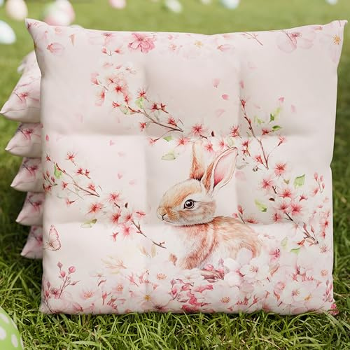 PETTI Artigiani Italiani - Sitzkissen für Küchenstuhl, Ostern, Set mit 6 Kissen für Stühle, Küche, aus Mikrofaser mit Digitaldruck und Bändern, 100% Made in Italy