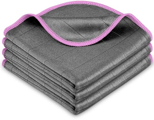 Airlab Panni Magic Microfibra Carbonio 400 GSM, Asciugamani Senza Aloni Catturapolvere Assorbenti Lucida, Strofinacci Pulire Vetri Pavimenti Bagno Casa Cucina Moto Auto, Stracci Pulizia Riutilizzabili