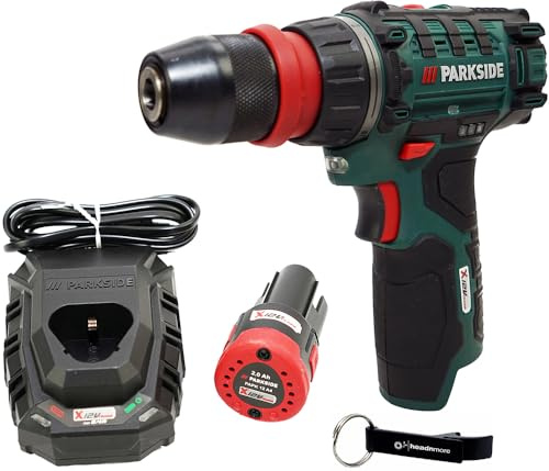 HEADNMORE® Bundle - PARKSIDE® 12V Akku Bohrschrauber PBSA 12 (inkl. 2Ah Akku) +Schlüsselanhänger