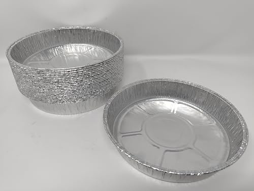 Foglish Home & Garden Round 16cm 6 Aluminium Foil Flan Pan Trays Dishes Bake Oven Cook BBQ Airfryer (50)