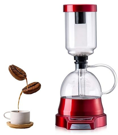 TsoLay Caffettiera a Sifone, Caffettiera Elettrica a Sifone da 400 Ml con Timer Automatico, 2 Livelli di Potenza Regolabili, Estrazione a 60 Secondi, Vetro Spesso Resistente al Calore, per Casa