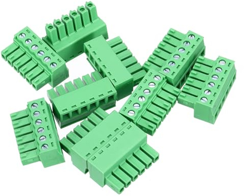 QUARKZMAN 10 connettori a morsettiera a vite per montaggio su PCB a 6 pin | passo 3,81 mm/0,15 pollici, per circuiti stampati, per elettrodomestici e progetti industriali