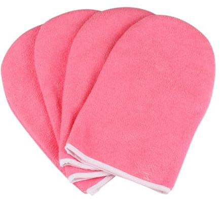 Guantes de Cera para Manos de Tejido, 1 Par, Rojos | Aislantes para Spa y Salón Profesional, Fáciles de Poner, Maximizan la Absorción de Humedad