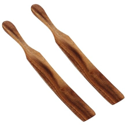 TOPPERFUN 2piezas Espátulas De Madera Pequeñas Espátula Para Untar Mantequilla Para Queso Utensilio De Cocina Para Esparcir Mermelada Para Cocinar