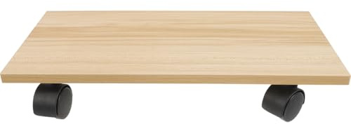 FUNNETOYU Soporte para Torre de PC Ruedas para Escritorio, Soporte Móvil de Madera y Plástico para Ordenador, Capacidad 15kg, Fácil Movimiento y Aumento de Flujo de Aire, Adecuado para Uso