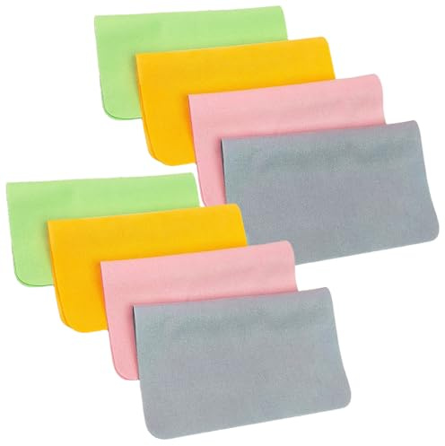 DIFLAX 8 Piezas Paños de Limpieza para Instrumentos 30x30 cm Paño de Pulido de Instrumentos para Guitarra Violín Piano Soplador de Metal Trompeta Saxofón Flauta Transversal (4 Colores)