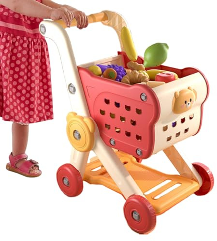 Caddie Pour – Ensemble De Jeu D'épicerie, Jouet De Cuisine Éducatif, Panier De Fruits Et Légumes | Chariot De Jeu De Rôle D'apprentissage Interactif Pour Garçons Et Filles, Préscolaire, Amusan
