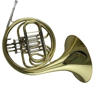 Französisches Horn für Erwachsene Waldhorn Mit Goldlackiertem Messingkorpus Und Kupfernickel-Stimmrohren In Der Tonart F