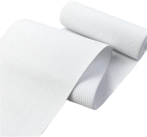 Banda elástica de 1 metro, 7-50 cm ancho, extra ancha, for coser, correas suaves for la cintura, cintas goma for prendas, accesorios for cinturones para Pantalones Ropa(White,8cm)