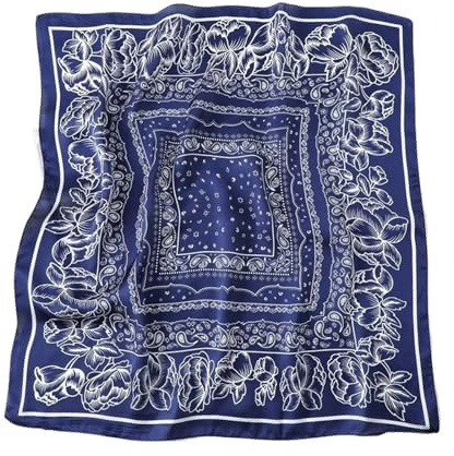 1 ST Sidenscarf Hårhalsdukar 70 * 70cm Fyrkantig Rosa Blomma Huvudsjal Sommarsjal Hijab Wrap Pannband(3)