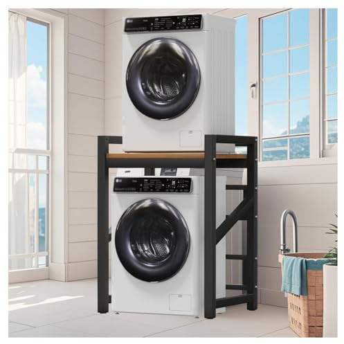 Pobbycrafm Soporte Lavadora Secadora Kit Union Lavadora Secadora Pedestal Lavadora Kit Apilamiento Lavadora Secadora Base para Lavadora Black