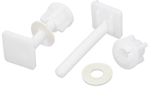 sourcing map Schrauben für Toilettensitz 8mm Gewinde Vierreckig WC Sitz Scharnier Schrauben Muttern Weiß 2 Stück