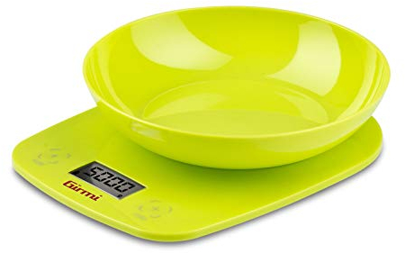 Girmi PS0103 Bilancia da Cucina, Plastica, 1 gr/ 5kg, Display LCD 45 x 22mm, Autospegnimento, Funzione TARA, Verde