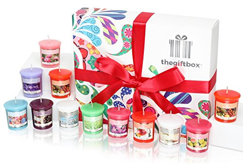 TheGiftbox Scented Candles Gifts for Women, Jellykiss Scent, 12 Votive Candles in Luxury Gift Box, Perfect for Birthday, Christmas, or Any Occasion