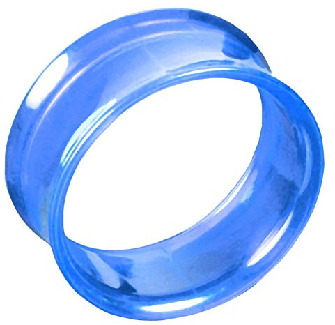 viva-adorno® 1 Stück Double Flared Flesh Tunnel Plug Tube Tunnel ohne Gewinde Kunststoff Acryl Größe 4-16mm Z159, blau 8mm