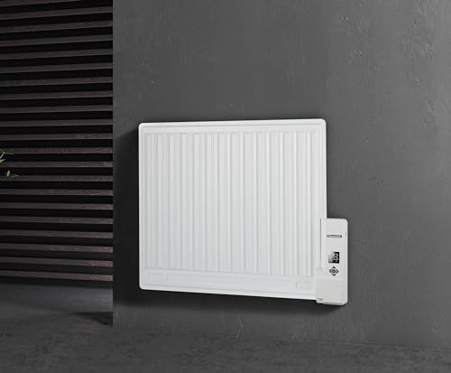 Hausmaster Oil Filled Panel Radiator 400-1000W - wall mounted & floor/freestanding digital thermostat control & weekly timer (600w) Smart WiFi App Control