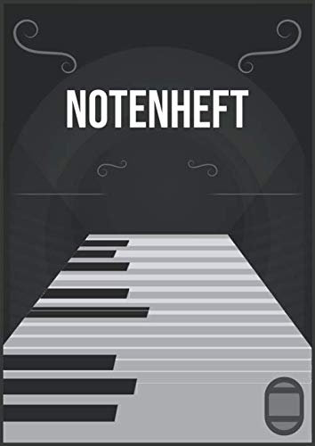 Notenheft: DIN A4 Block - 100 Seiten - Blanko Notenblock - Für Anfänger und Fortgeschrittene - Große Lineatur - Musik Schreibheft - Leere Notensysteme