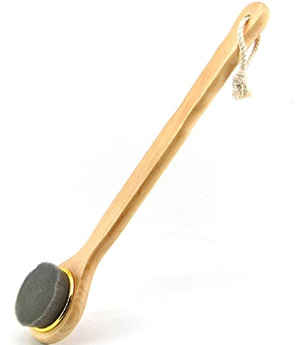 DXIUMZHP Body Brush Shower Home Weiche Rückenbürste Mit Langem Griff, Nano-Level-Plüschfaserborsten Rutschfester Wellenförmiger Griff Badebürste (Color : Natural, Size : 15.7 * 3.2inches*2)