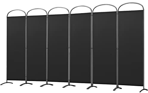 Angel Living Paravents Room Divider 6 Panels Protective Screens Folding Room Partition Wall Furniture Outdoor Screens for Patio Privacy Black