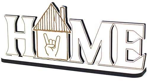 Deko Home Stand Wooden – Chip Fork – 28 x 12 cm Wooden Decoration for Standing Letters Lettering Living Room Table Decoration Window Sill