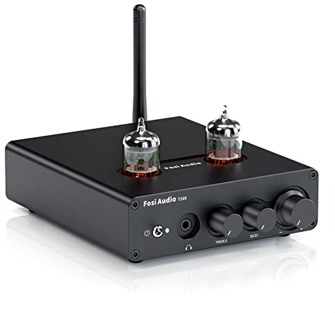 Fosi Audio T20X 200W Verstärker Bluetooth 5.0 Röhrenverstärker Kopfhörerverstärker Stereo Audio Receiver 2 Kanal Class D Digital Mini Hi-Fi Integrierte Endstufe für Home Passiv Lautsprecher