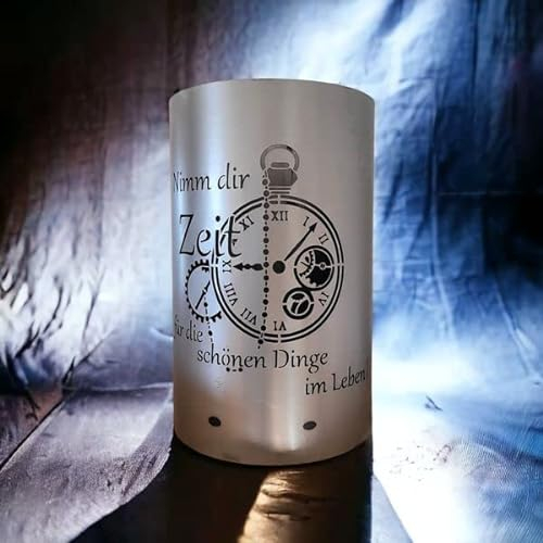 Feuertonne Feuerkorb mit Zeit Motiv - Nimm dir Zeit für die schönen Dinge im Leben - Gartenfeuer Lagerfeuerkorb, Geschenkidee, Gartenfeuer mit Flair