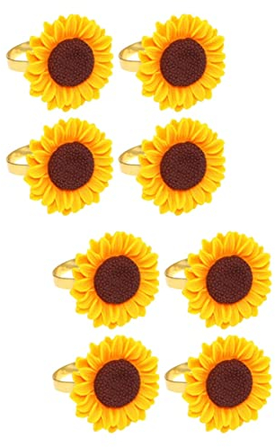 Gadpiparty 8stücke Gelbe Sonnenblumen Serviettenringe Dekoration Für Hochzeiten Partys Und Langlebig Und Für Festliche Anlässe