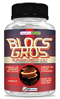 Healthy Fusion Blocs Gros | Bloqueur Complet | Puissant Bloqueur 2-en-1 de Glucides et Graisses | Soutient la Gestion du Poids et Contrôle l’Appétit | 60 Capsules