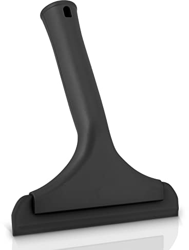 EHDIS 1PCS Window Squeegee with Handle, Flexible Rubber Squeegee, Shower Squeegees, for Glass, Mirrors, Car Windows, Bathroom, 6 INCH, Black