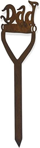 Dad On A Spade Rusty Metal Garden Decoration, Gardening Gift, Unique, Pot Ornamet, Gift For Dad, Farthers Day Present, Remembrance Gift,