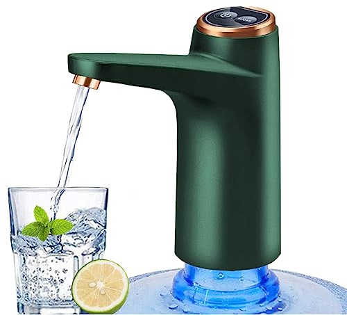 Automatic Electric Water Bottle Dispenser,Portable Water Bottle Pump, Water Jug Dispenser for Universal 3, 4 and 5 Gallon with USB Charging and Automatic Off Switch (Green)