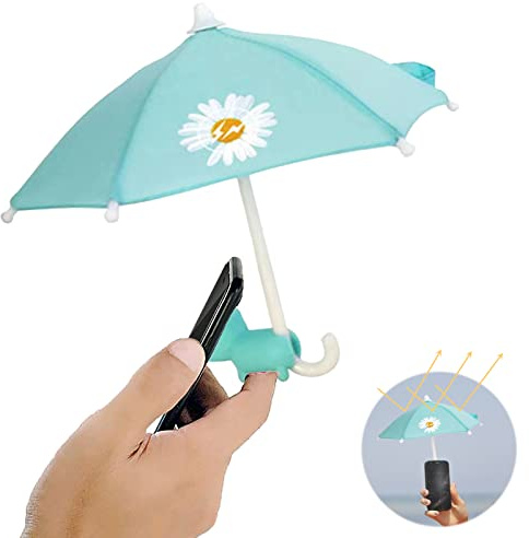 Phone Umbrella for Sun, Cell Phone Umbrella Sun Shade with Universal Adjustable Piggy Suction Cup Stand, Outdoor Cute Anti-Reflective Shield for iPhone 16 15 14 13 Pro Max, 4-10” Smartphones