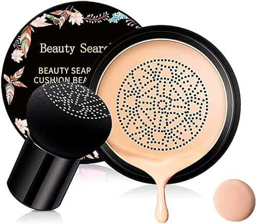 CC Cream Foundation mit Pilzkopf Air Cushion BB Cream Moisturizing Concealer Volle Deckkraft für ein makelloses Make-up Lange Haltbarkeit (Nackt, Mittel)