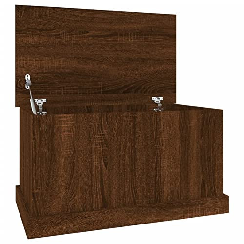 Tidyard Contenitore Portaoggetti,Contenitore Box,Baule Multiuso,Cassapanca Contenitore in Legno,Baule Contenitore da Interno,Cassapanca Baule in Legno,Rovere Marrone 70x40x38 cm Legno Multistrato