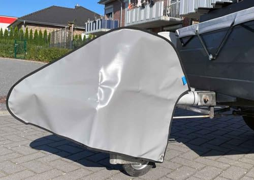 Deichselabdeckung Wohnwagen | Deichselhaube für Pkw-Anhänger aus LKW-Plane (670g/m²) | Robust, UV-beständig & Langlebig (Grau, 91 x 59 cm | Gr. 13)