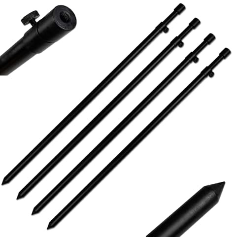 3er/4er Set Bankstick Alu Stormpole 40-70cm/60-105cm/80-140cm 19/16mm schwarz Erdspeer Erdspieß