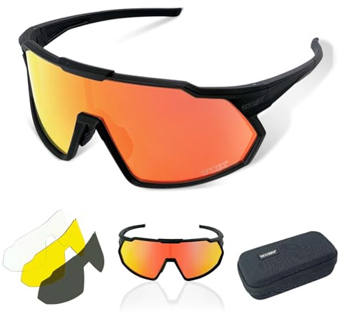 TWO-X Speed Sportbrille unisex Fahrrad-Brille Spiegel Rad-Sonnenbrille Full schwarz irridium