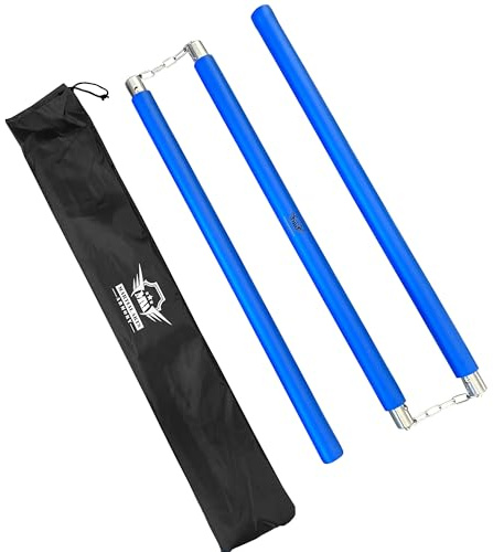 Martial Arts Armory Foam Padded Three Section Staff for Safe Practice Training (Blue)